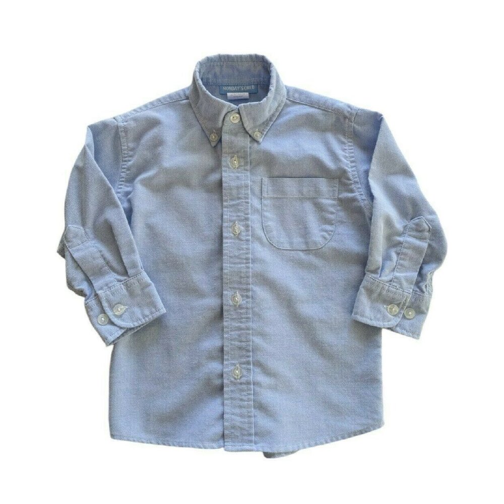 Monday's Child Light Blue Button Down Oxford Shirt 2T